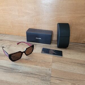 Brand New Prada Tortoise Square Sunglasses PR 15WS-2AU51